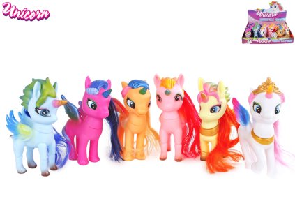 Unicorn jednorožec 13cm s otáčecí hlavou 6druhů 18ks v DBX