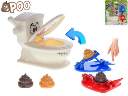 POO hra vystřelovací lejna s toaletou 9,5x8,5cm na strefování na kartě