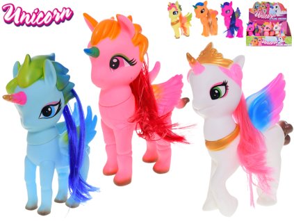Unicorn jednorožec 20cm stojící 6barev 6ks v DBX
