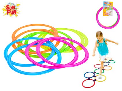 Sun Fun kroužky 27cm na skákání se zarážkami 10ks na kartě