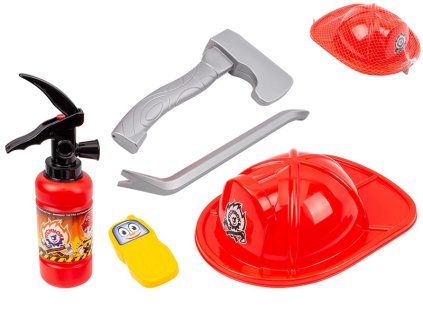 Hasičská sada 5ks s hasicím přístrojem 450ml v síťce