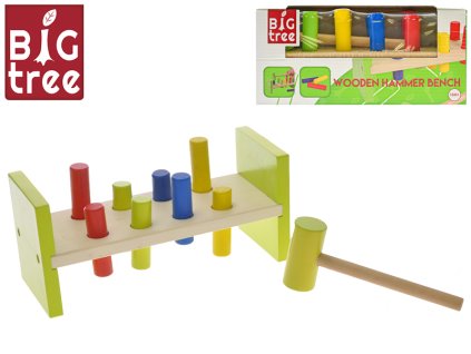 Big Tree zatloukátko s kladívkem dřevěné 23x10x9cm 12m+ v krabičce