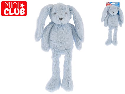 Mini Club zajíček plyšový modrý 37cm dlouhé nohy 0m+ na kartě