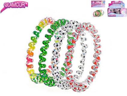 Glamour náramek/gumička do vlasů 4ks v sáčku 11druhů 36ks v DBX
