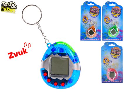 Toys&Trends elektronická hra zvířátko 6cm na baterie se zvukem 4barvy na kartě