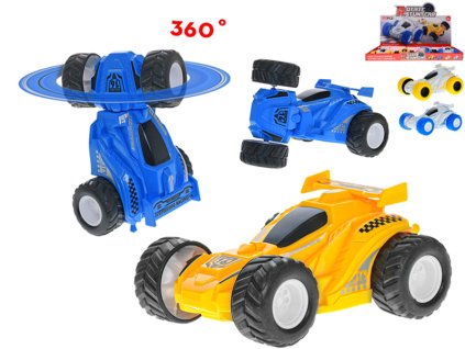 Auto akrobatické 360° 12cm na setrvačník 4barvy 12ks v DBX