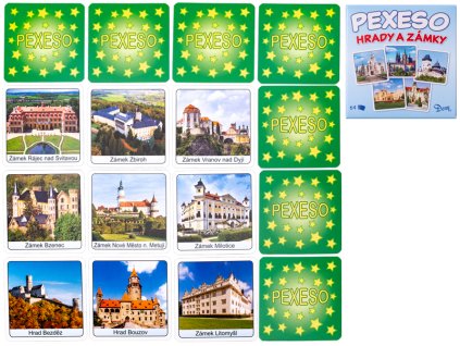 Pexeso Hrady a zámky 64ks v krabičce