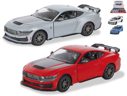 Kinsmart Ford Mustang Dark Horse 2024 12,5cm 1:38 kov zpětný chod 4barvy 12ks v DBX