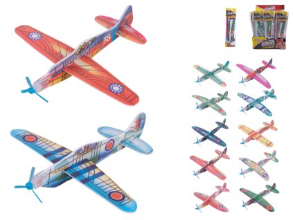 Letadlo házecí 17cm 2ks v sáčku 12druhů 36ks v DBX