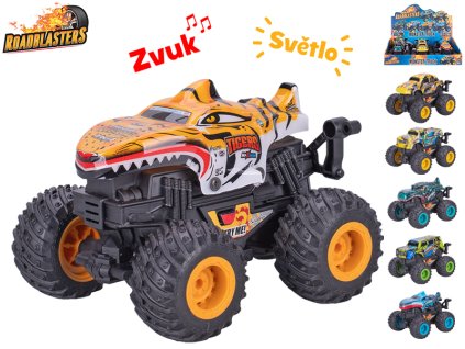 Roadblasters monster truck 12cm na baterie na setrvačník se světlem a zvukem 6druhů 6ks v DBX