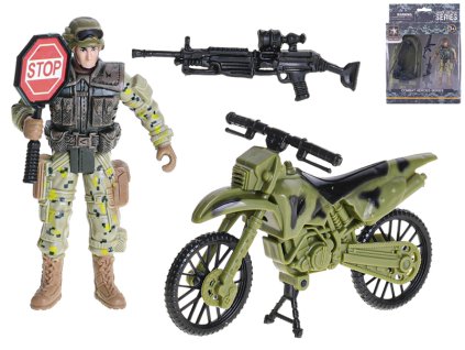 Voják kloubový 10cm stojící s doplňky 2druhy v krabičce