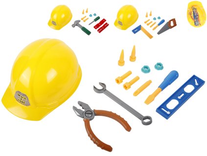 Přilba stavební s nářadím 3druhy v síťce