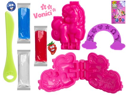 Crayola hmota tvarovací 28g vonící 3barvy 3ks + sada tvarovátek jednorožec/dinosaurus v krabičce