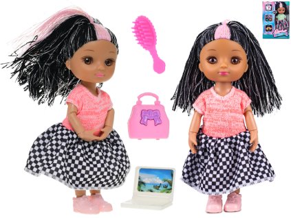 Panenka 15,5cm s doplňky 2barvy v krabičce