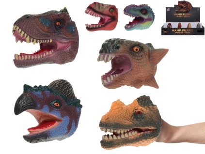 Maňásek prstový dinosaurus 10cm 6druhů 12ks v DBX