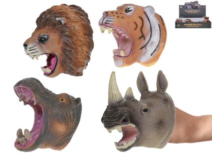 Maňásek safari prstový 8,5-10,5cm 4druhy 12ks v DBX