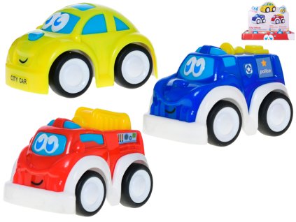 Autíčko veselé 9cm na setrvačník 3druhy 18m+ 12ks v DBX
