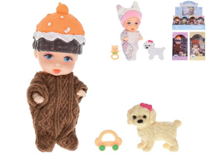 Miminko 9,5cm s pejskem 3druhy v krabičce 24ks v DBX