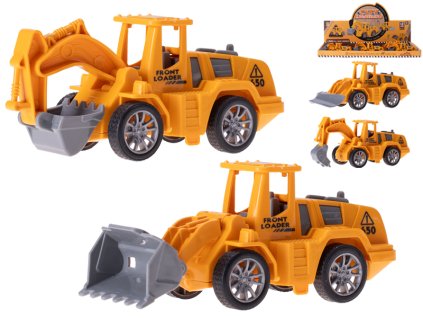 Vozidla stavební 11,5-13cm zpětný chod 4druhy 12ks v DBX