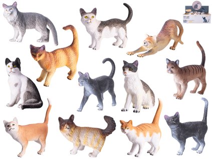 Kočka 10-13cm 12druhů 12ks v DBX