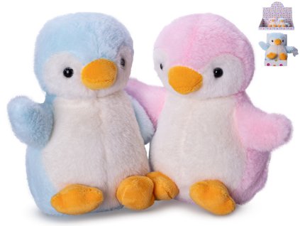 Tučňák plyšový 15cm sedící 2barvy v krabičce 12ks v DBX