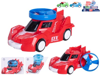 Auto sportovní 14cm na setrvačník se spinnerem 3barvy 12ks v DBX