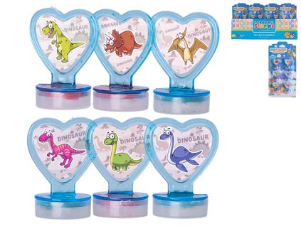 Razítka dinosauři 6ks na kartě 24ks v DBX