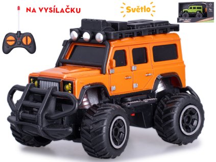 R/C auto terénní 14cm 1:43 27MHz plná funkce na baterie se světlem 2barvy v krabičce