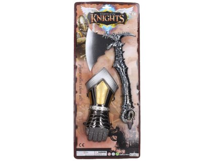 Sada rytířská se sekyrou 33cm a rukavicí na kartě