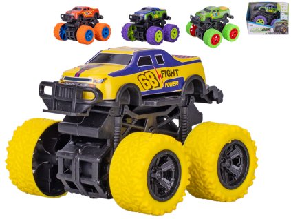Auto monster truck 10cm kov na setrvačník 4barvy v krabičce