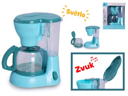 Kávovar překapávač 16cm na baterie se světlem a zvukem v krabičce