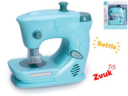 Šicí stroj 15x15cm na baterie se světlem a zvukem v krabičce