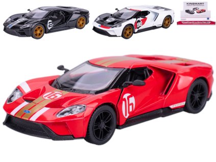 Kinsmart Ford GT Heritage Edition 12,5cm 1:38 kov zpětný chod 3barvy 12ks v DBX