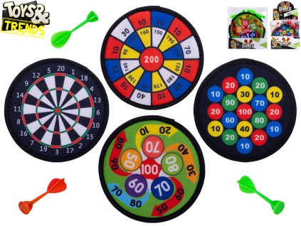 Toys&Trends terč 20cm s šipkami 3ks na suchý zip 4druhy v sáčku 24ks v DBX