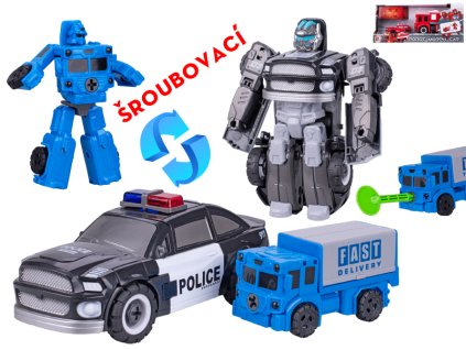 Auto/robot záchranné složky 8-15cm volný chod 2ks 2druhy v krabičce