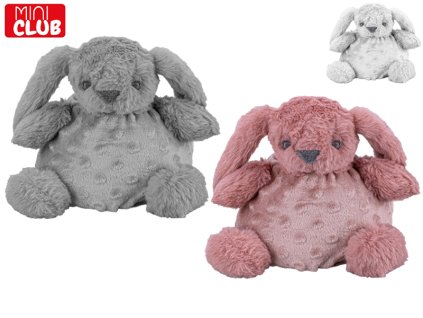 Mini Club zajíček plyšový 16cm s texturou s chrastítkem 3barvy 0m+