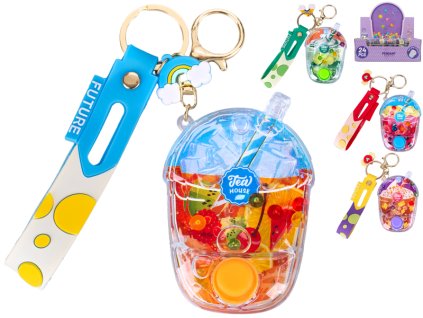 Vodní hra 6,5x2,5x9,5cm s klíčenkou 4barvy 24ks v DBX