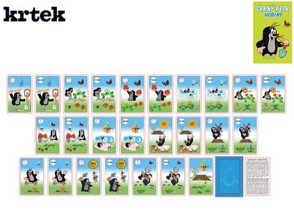 Krtek Černý Petr - hodiny 31ks v krabičce