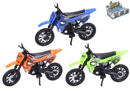 Motorka terénní 12cm volný chod 3barvy v krabičce 12ks v DBX