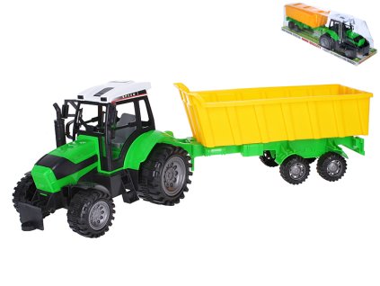 Traktor 53cm volný chod s vlečkou v krabičce