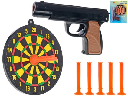 Pistole na přísavky 15cm s terčem 2barvy 5+ na kartě