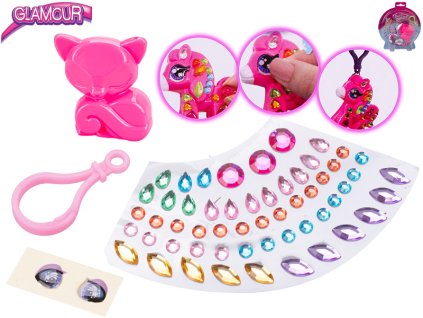 Glamour sada ke zdobení přívěsku na klíče 6cm 3druhy na kartě