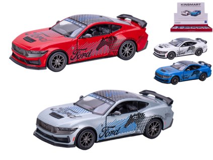 Kinsmart Ford Mustang Dark Horse Livery 12,5cm 1:38 kov zpětný chod 4barvy 12ks v DBX