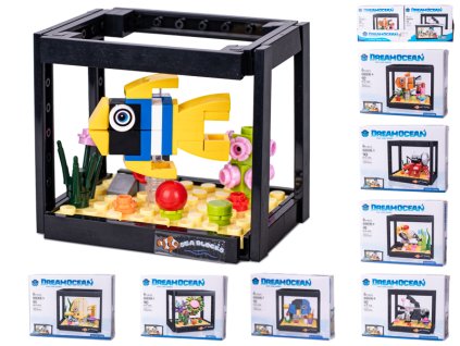 Stavebnice akvárium 90-92ks 8druhů v krabičce 8ks v PDQ