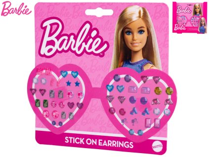 Barbie - náušnice nalepovací 28 párů na kartě 24ks v DBX