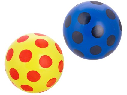 Míč 23cm s puntíky 2barvy 10m+ v síťce