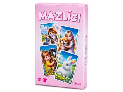 Karty Černý Petr/Pexeso/Dueto mazlíci 31ks krabičce