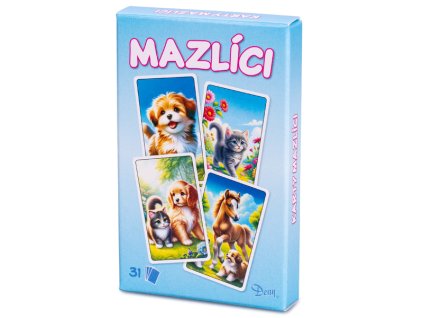 Karty Černý Petr/Pexeso/Dueto mazlíci 31ks krabičce