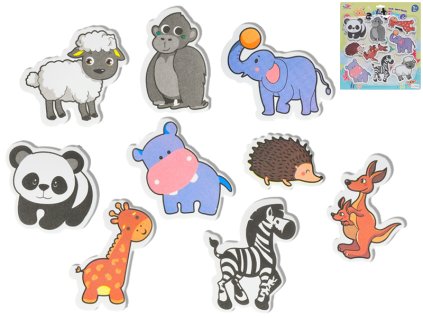 Zvířátka pěnová do vany 9ks na kartě