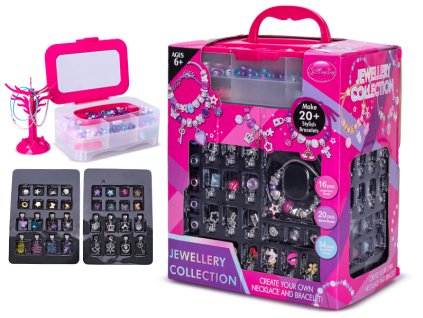 Sada korálků a přívěsků se šperkovnicí 19x13,5cm v krabičce